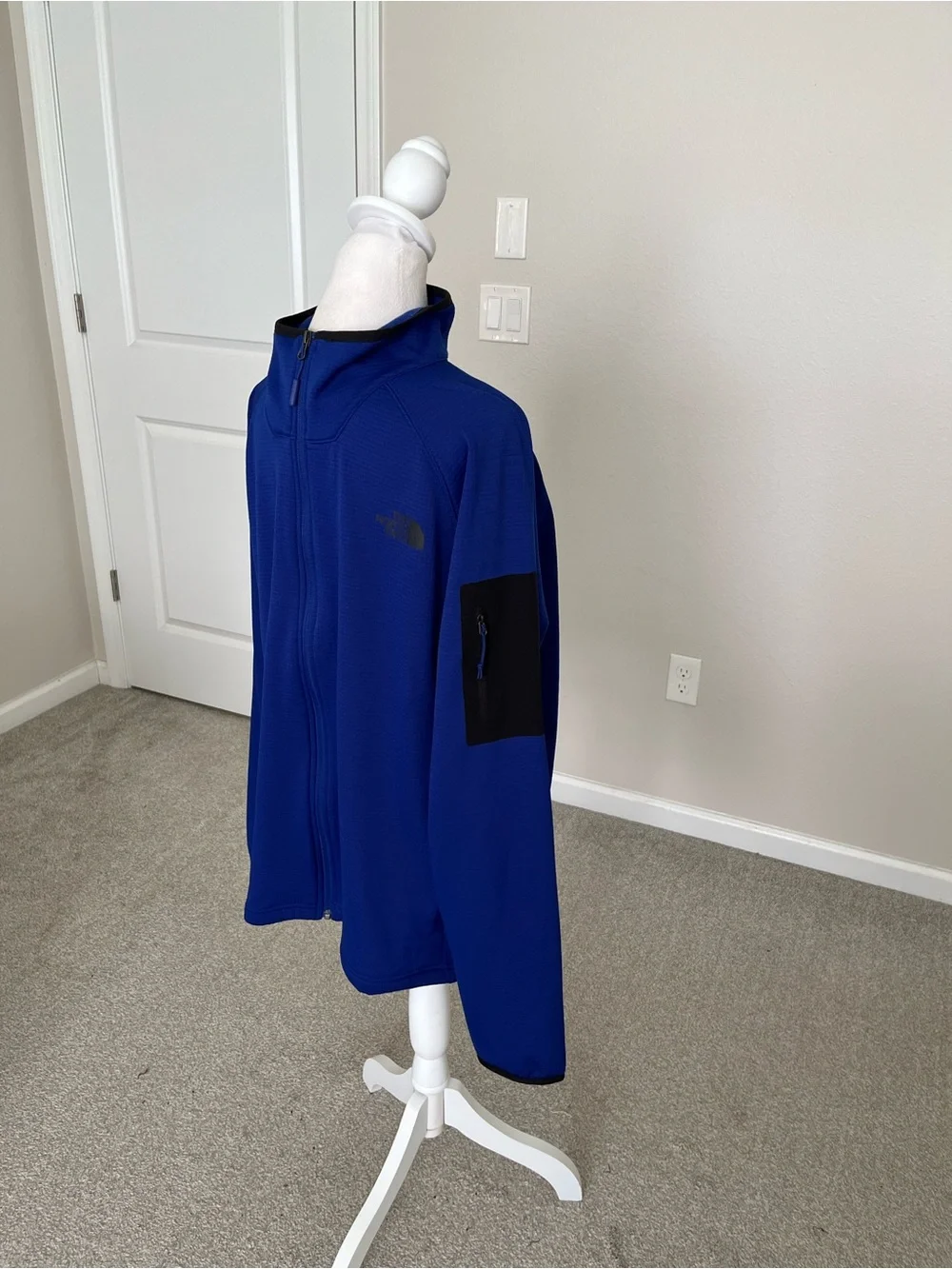 NWOT The North Face Men's Cobalt Blue Lightweight Waffle Knit Jacket Size XL